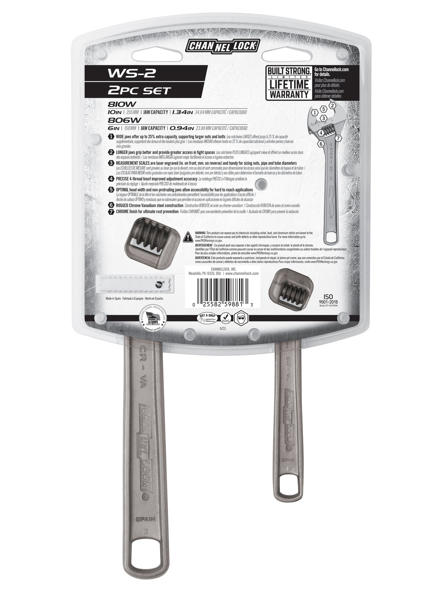 2pc Adjustable Wrench Set (WS-2)