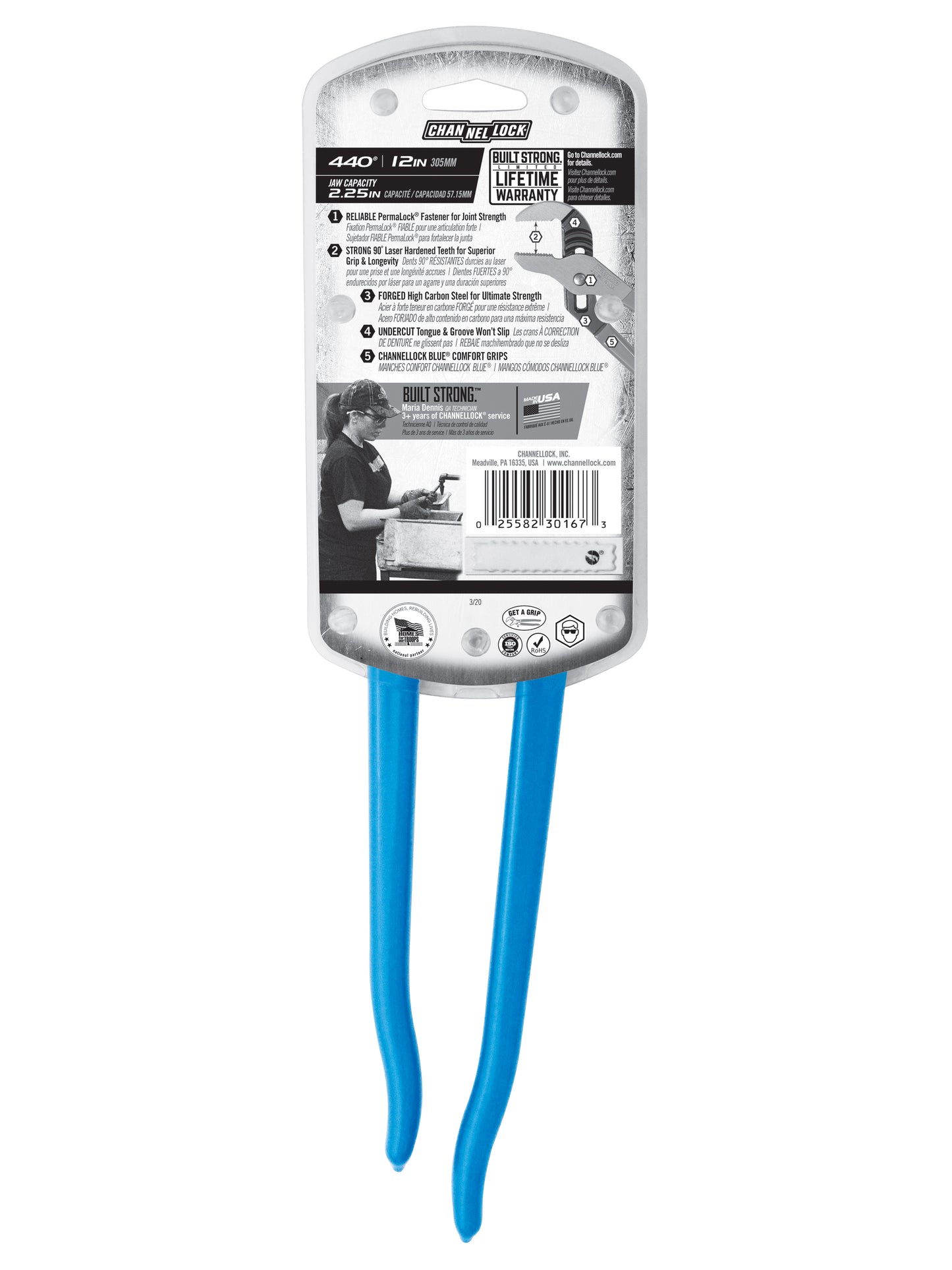 12-inch Straight Jaw Tongue & Groove Pliers (440)