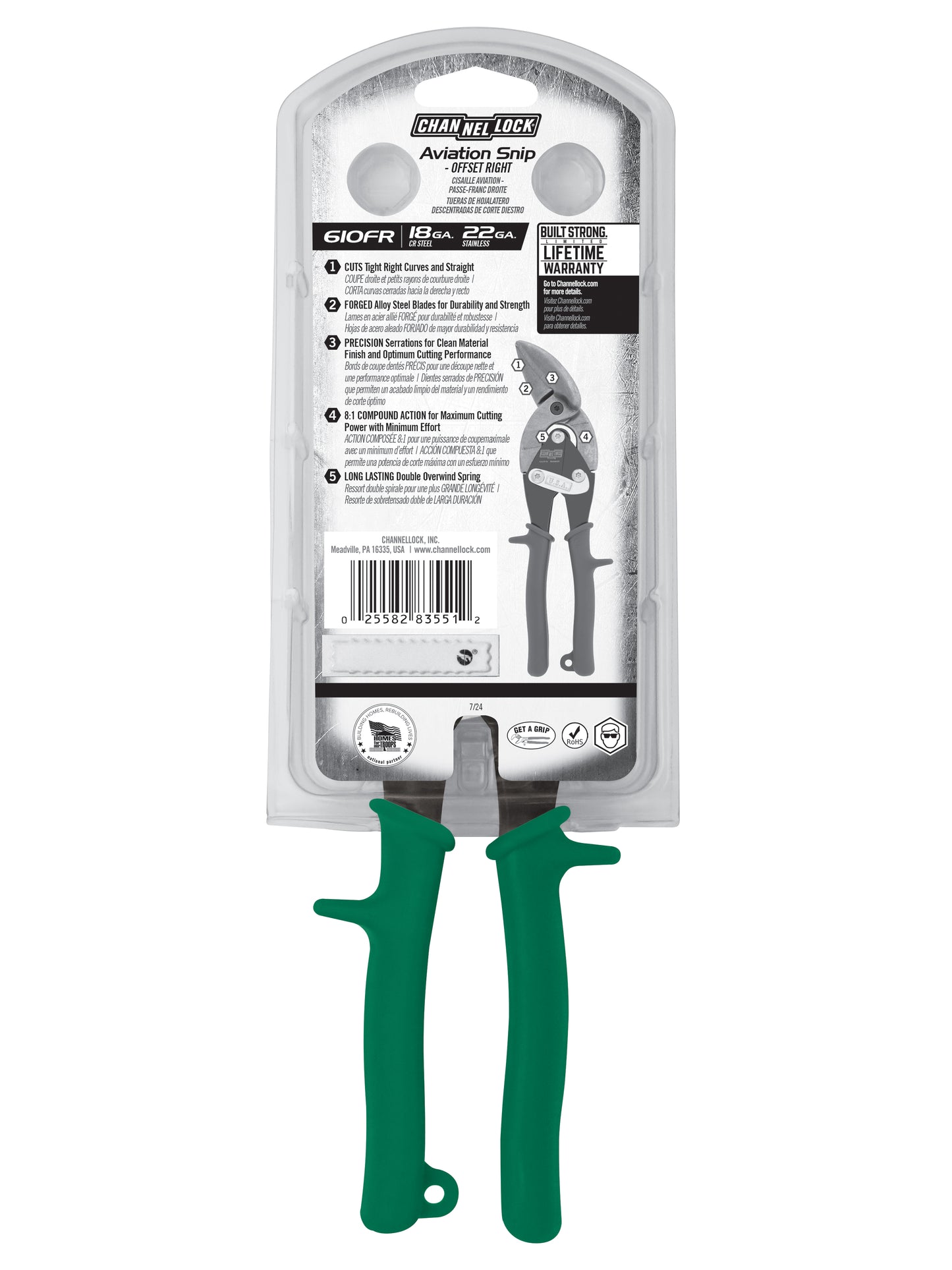 10-inch Offset Right Aviation Snip (610FR)