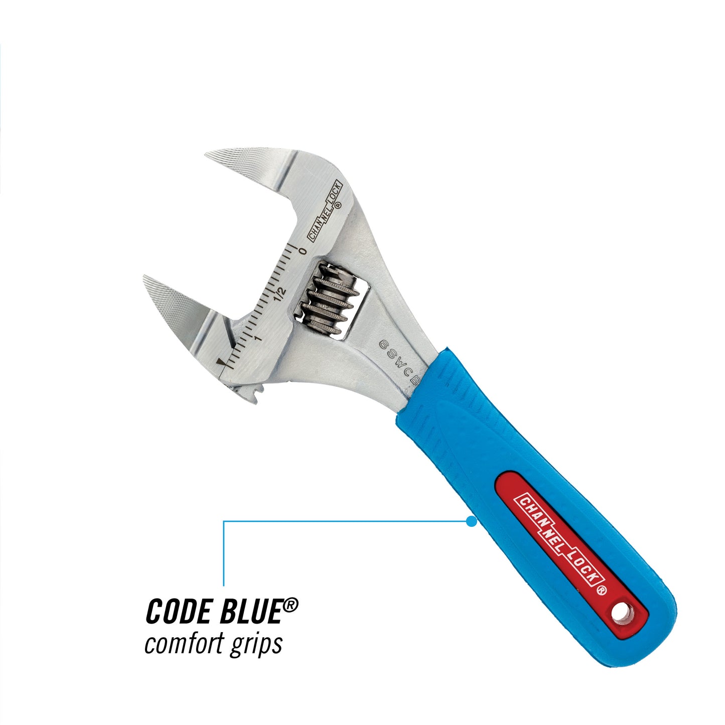 6-inch CODE BLUE® WideAzz® Slim Jaw Adjustable Wrench (6SWCB)