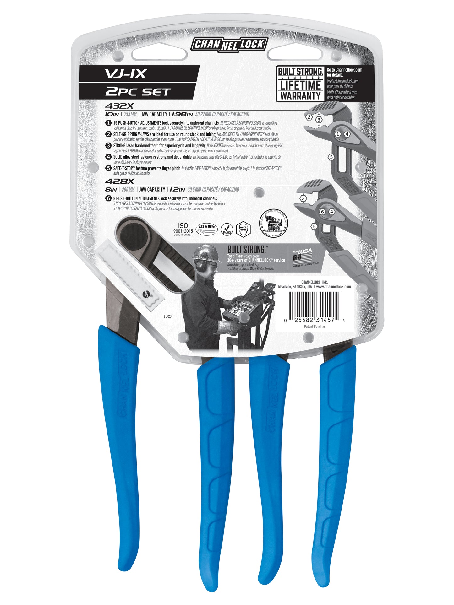 2pc V-Jaw Tongue & Groove Pliers Set (VJ-1X)