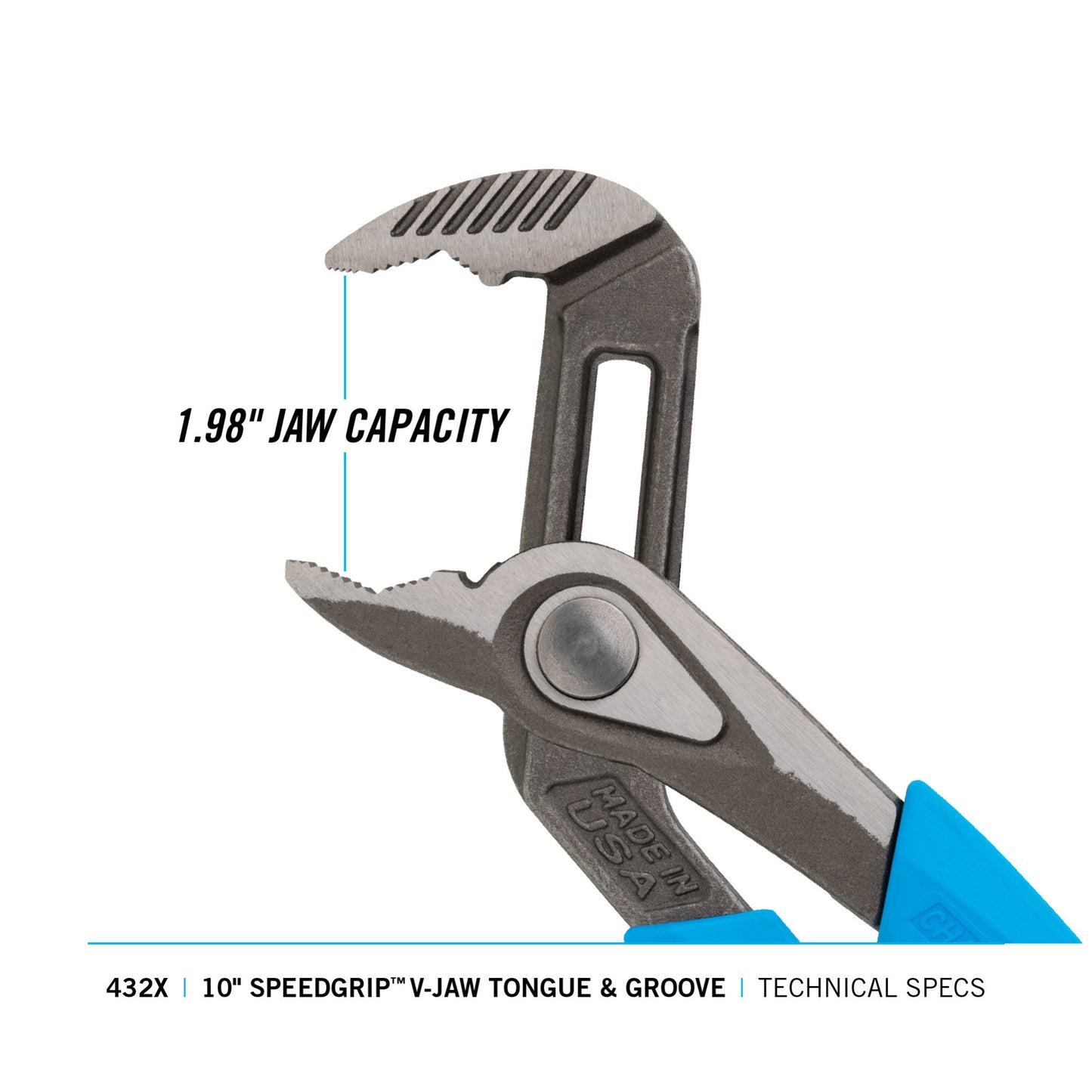 10-inch SPEEDGRIP V-Jaw Tongue & Groove Pliers (432X)