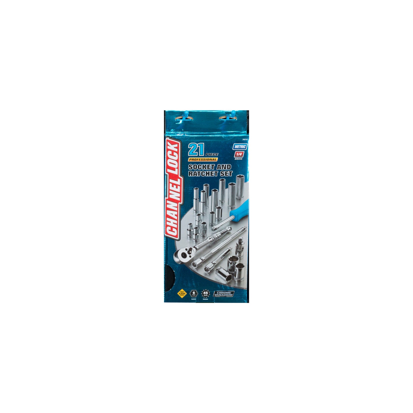 21pc 1/4" Metric Drive Socket Set (34212)
