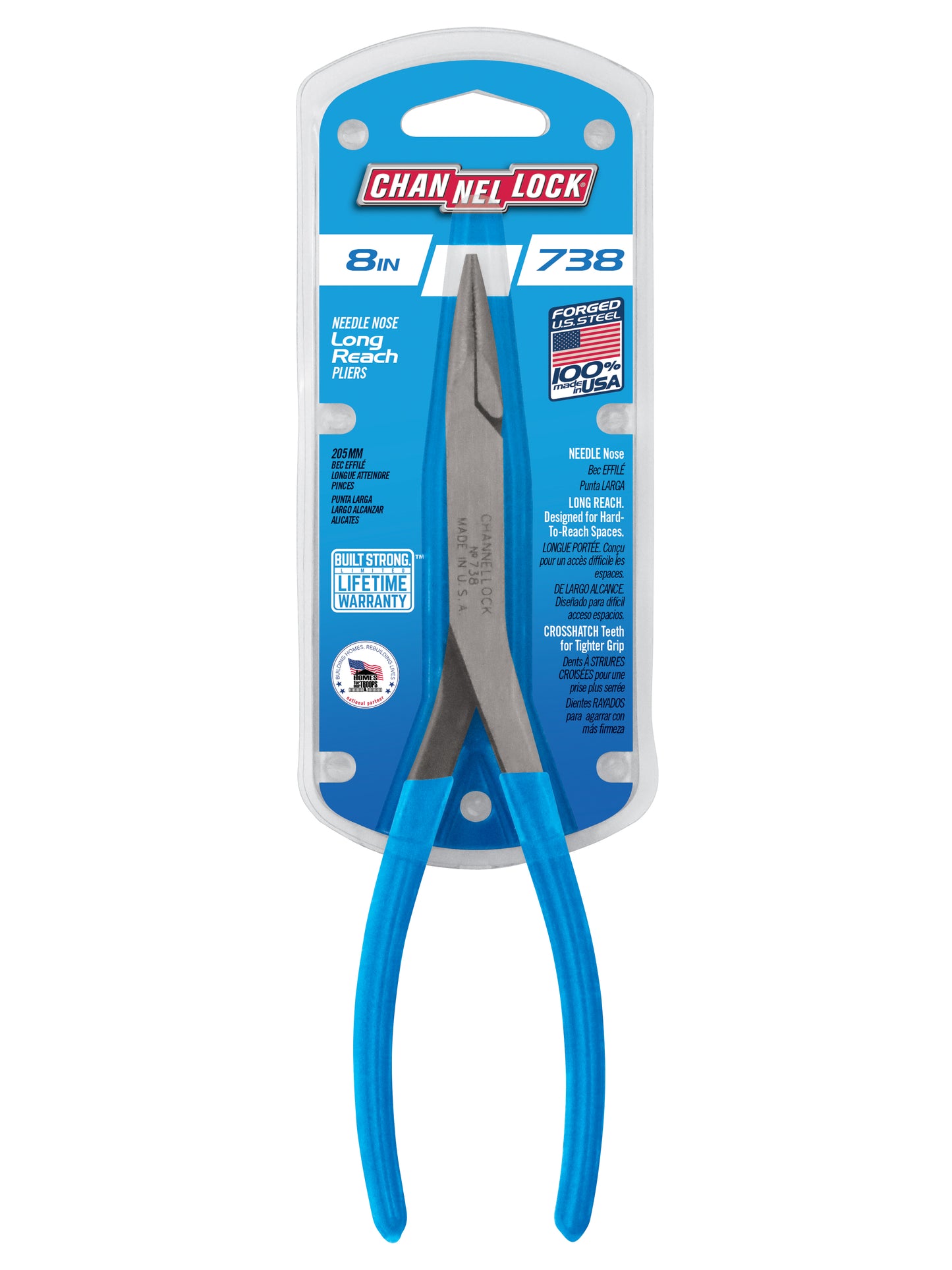 8-inch Needle Nose Long Reach Pliers (738)