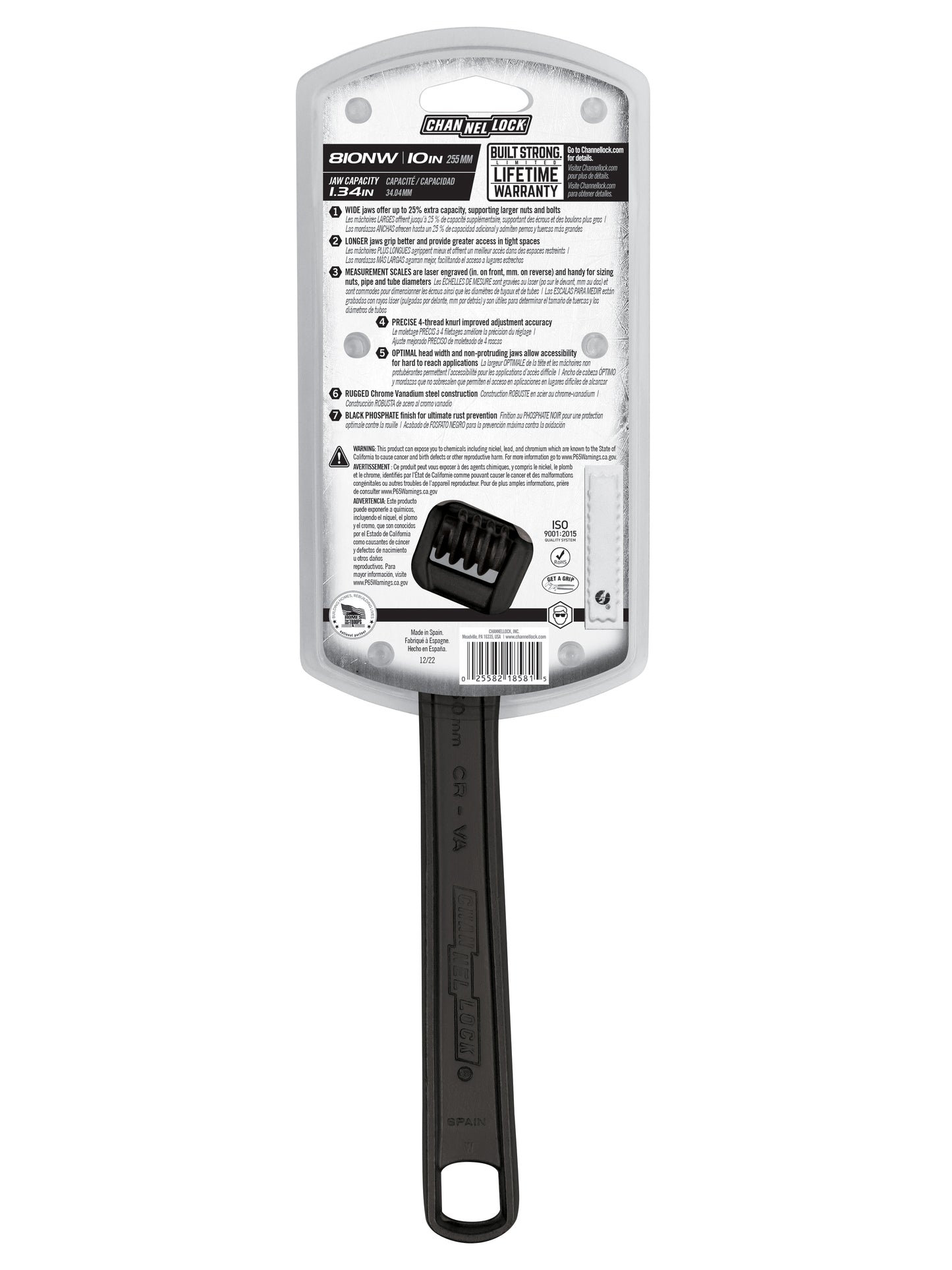 10-inch Adjustable Wrench (810NW)