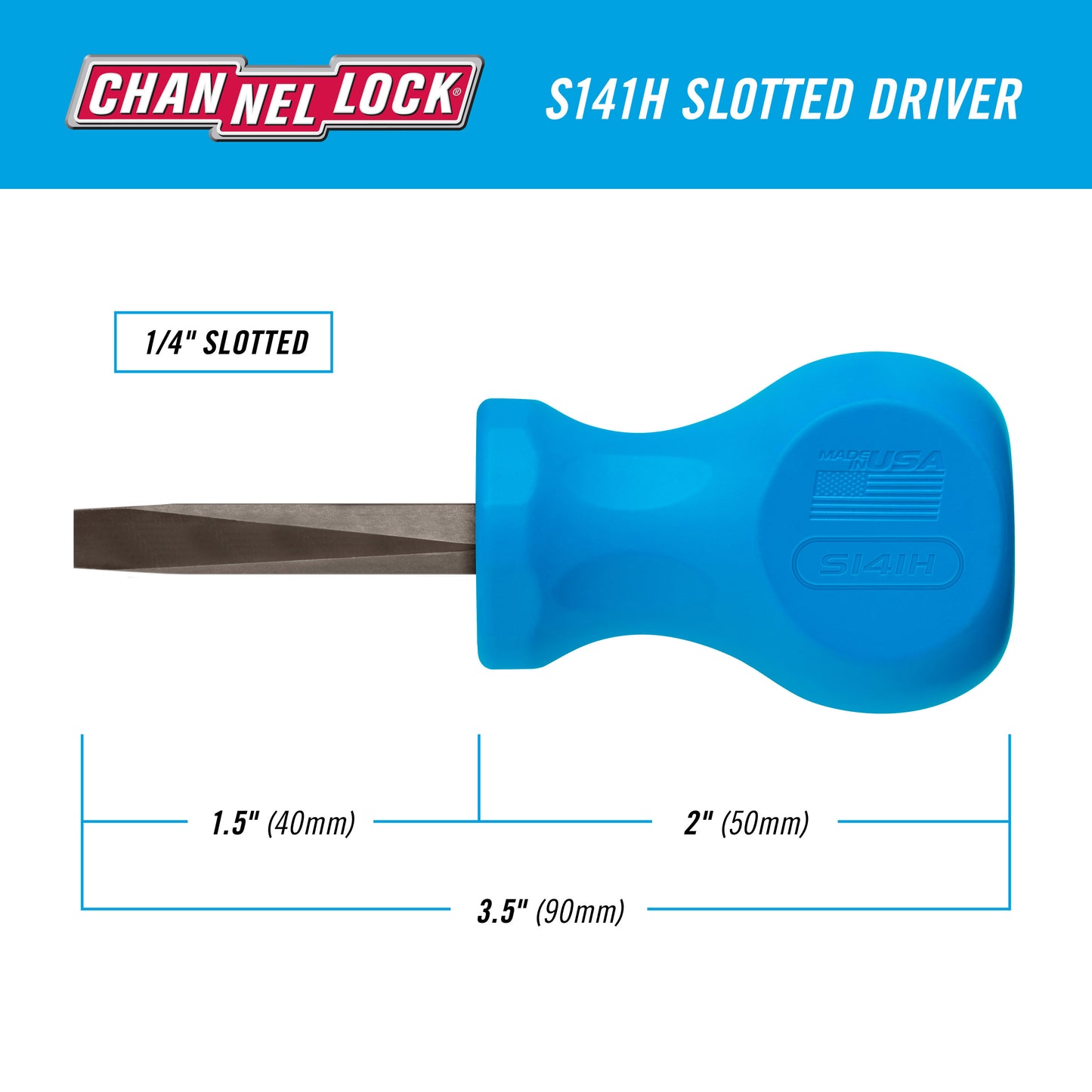 S141H Slotted 1/4 x 1.5 Stubby-inch Professional
