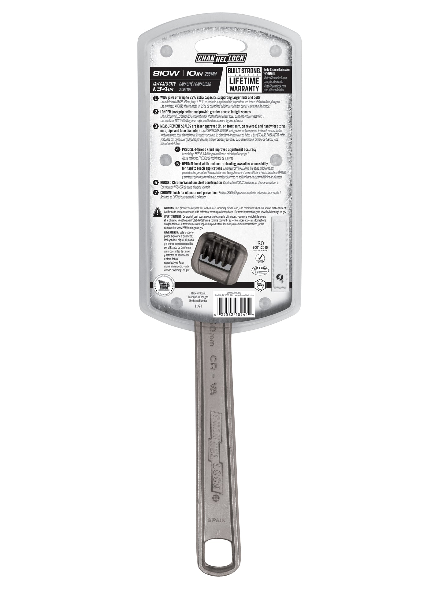 10-inch Adjustable Wrench (810W)