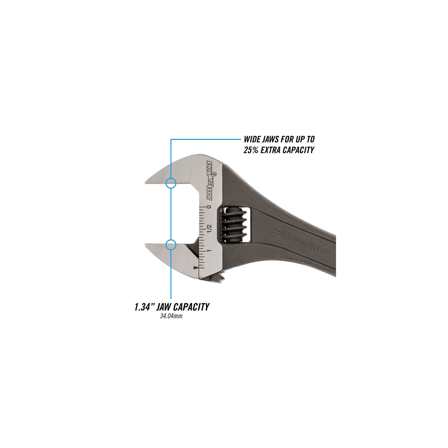 2-Piece Black Adj Wrench Set: 806NW and 810NW (WS-2N)