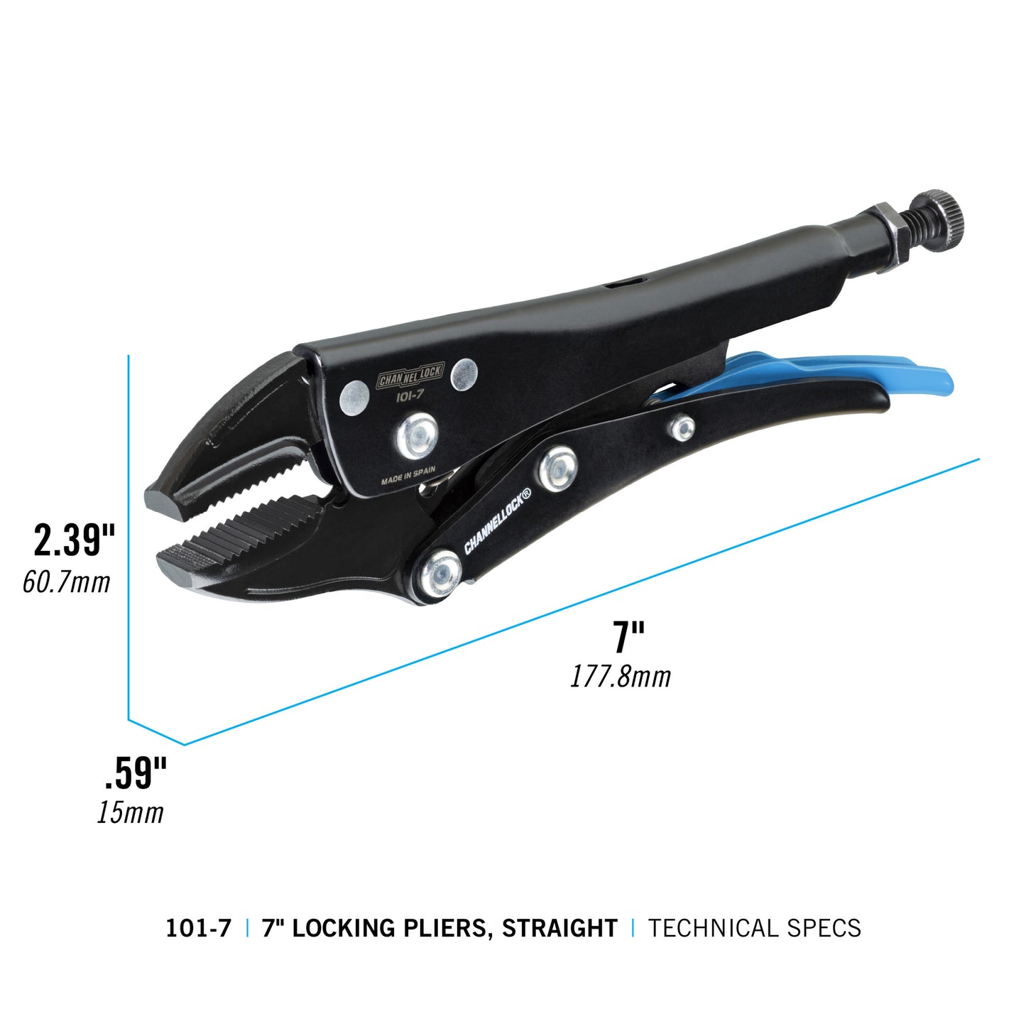 7-inch Straight Jaw Locking Pliers (101-7)