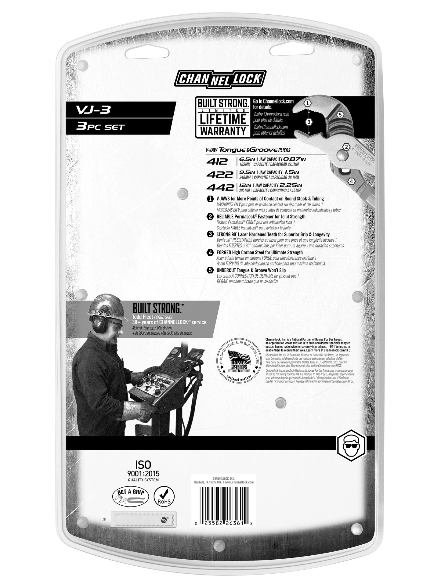 3pc V-Jaw Tongue & Groove Pliers Set (VJ-3)