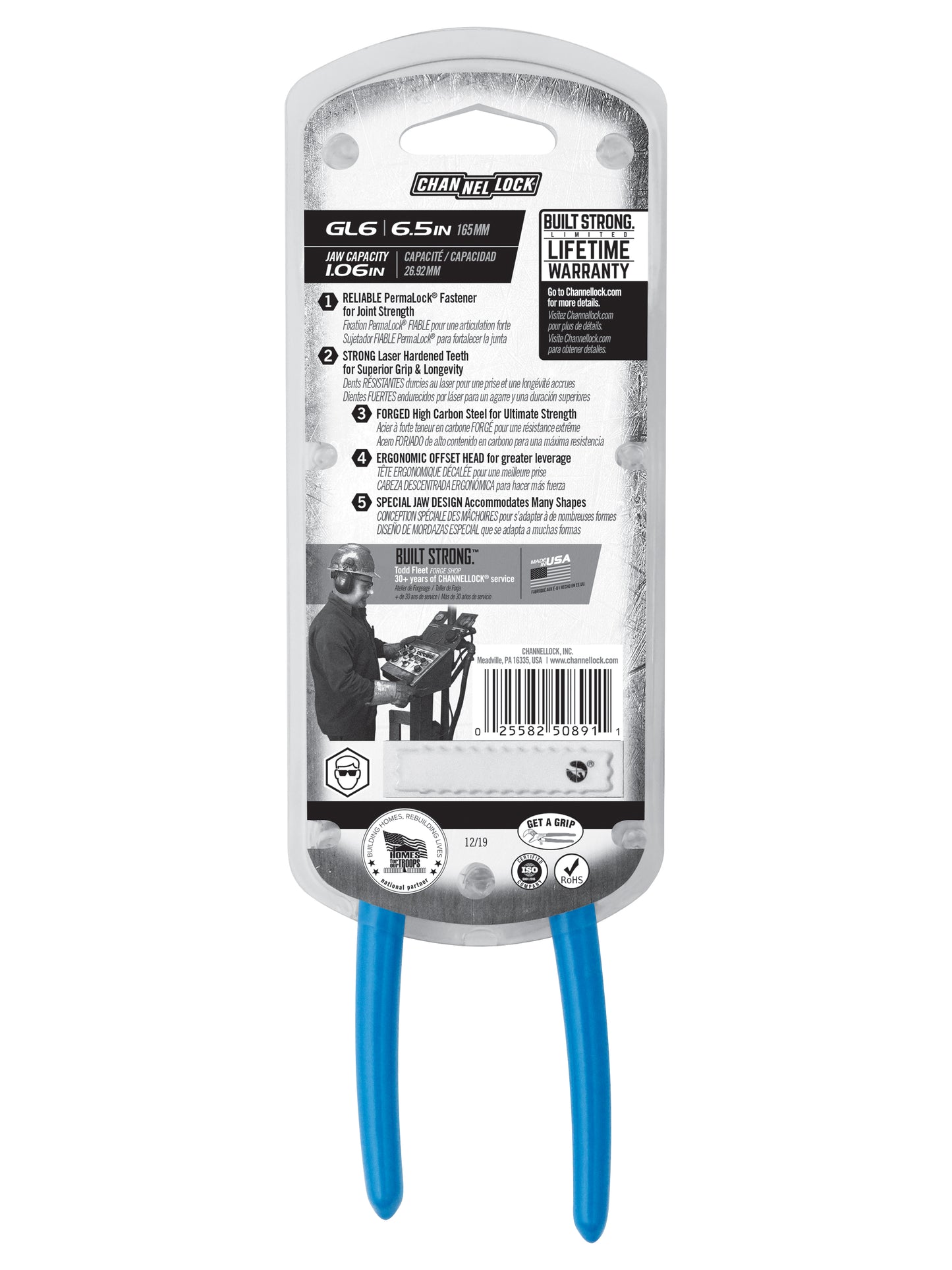 6.5-inch GRIPLOCK Tongue & Groove Pliers (GL6)