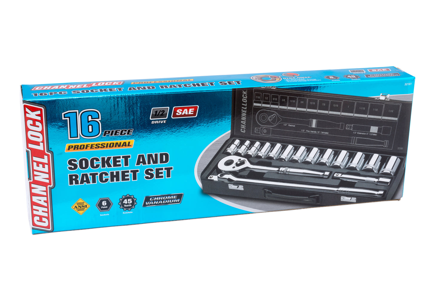 16pc 1/2" SAE Drive Socket Set (32161)
