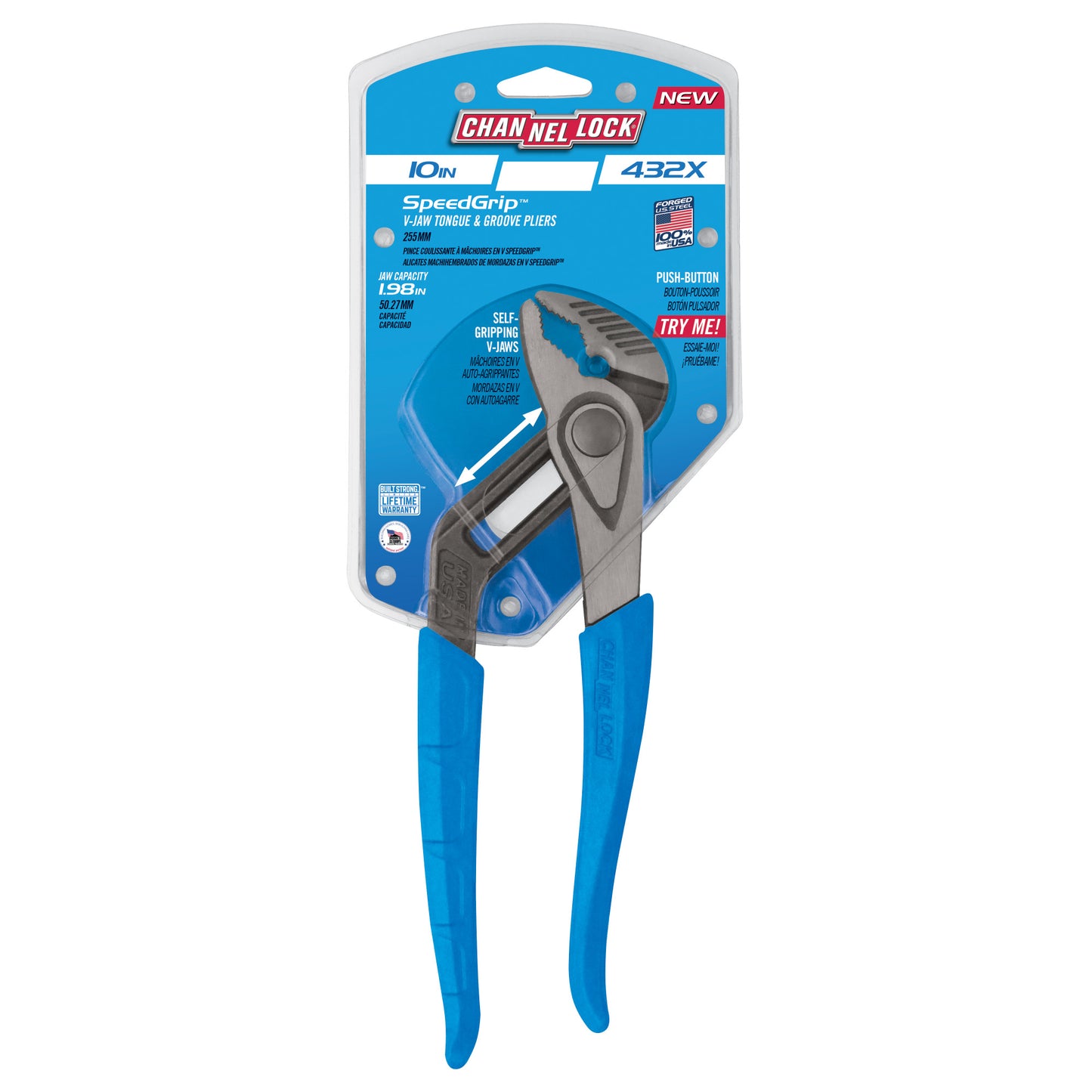 10-inch SPEEDGRIP V-Jaw Tongue & Groove Pliers (432X)