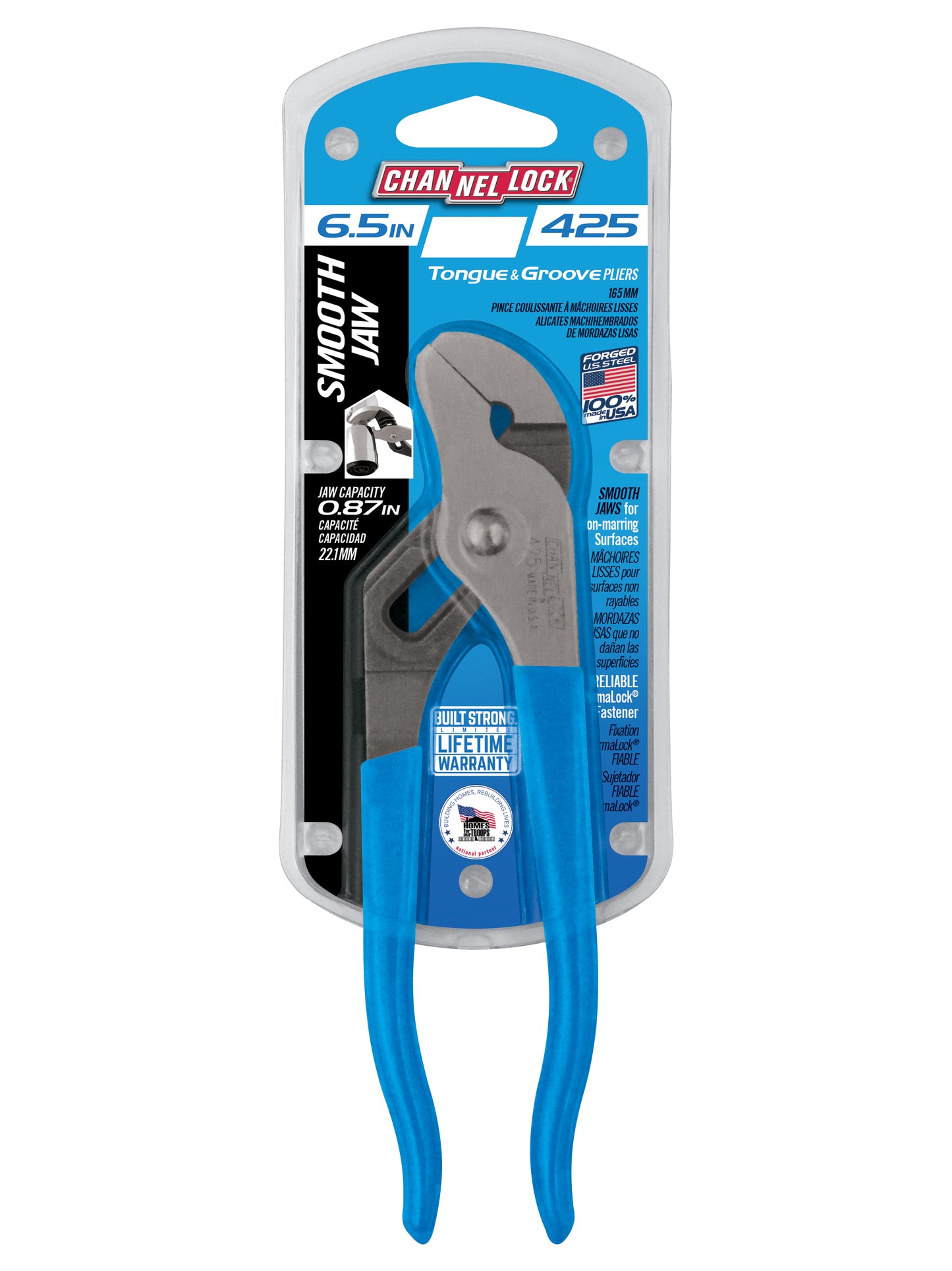 6.5-inch Smooth Jaw Tongue & Groove Pliers (425)
