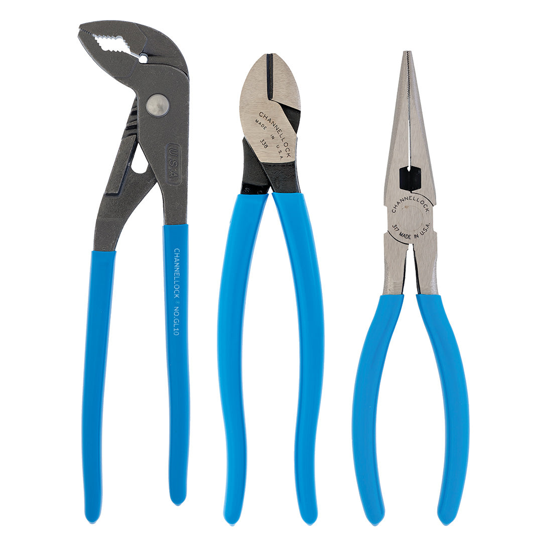 3 Pc Plier Set: GL10, 317, 338, Poly-Bagged (GLS-23)