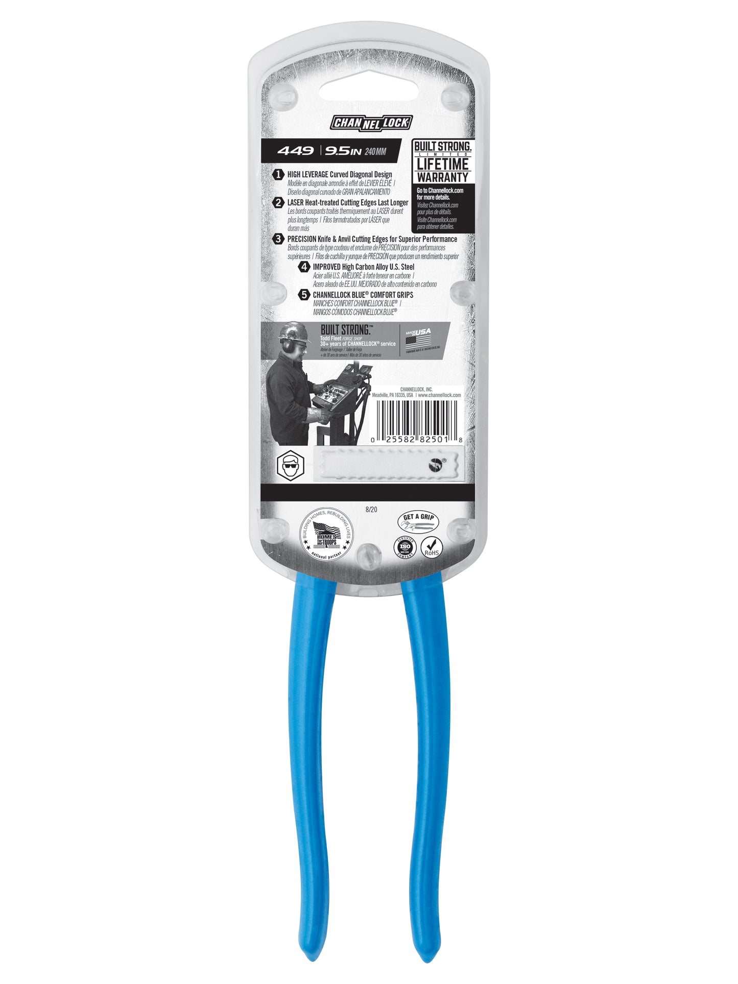 9.5-inch High Leverage Curved Diagonal Cutting Pliers (449)