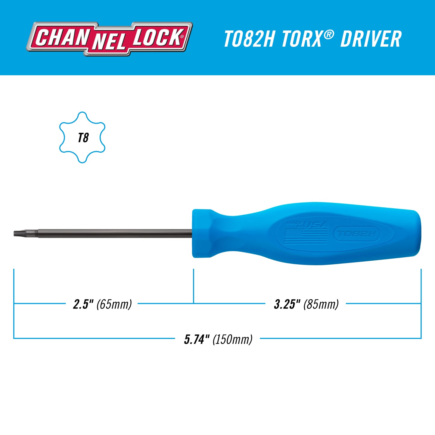 TORX T8 X 2.5-inch Professional Screwdriver (T082H)