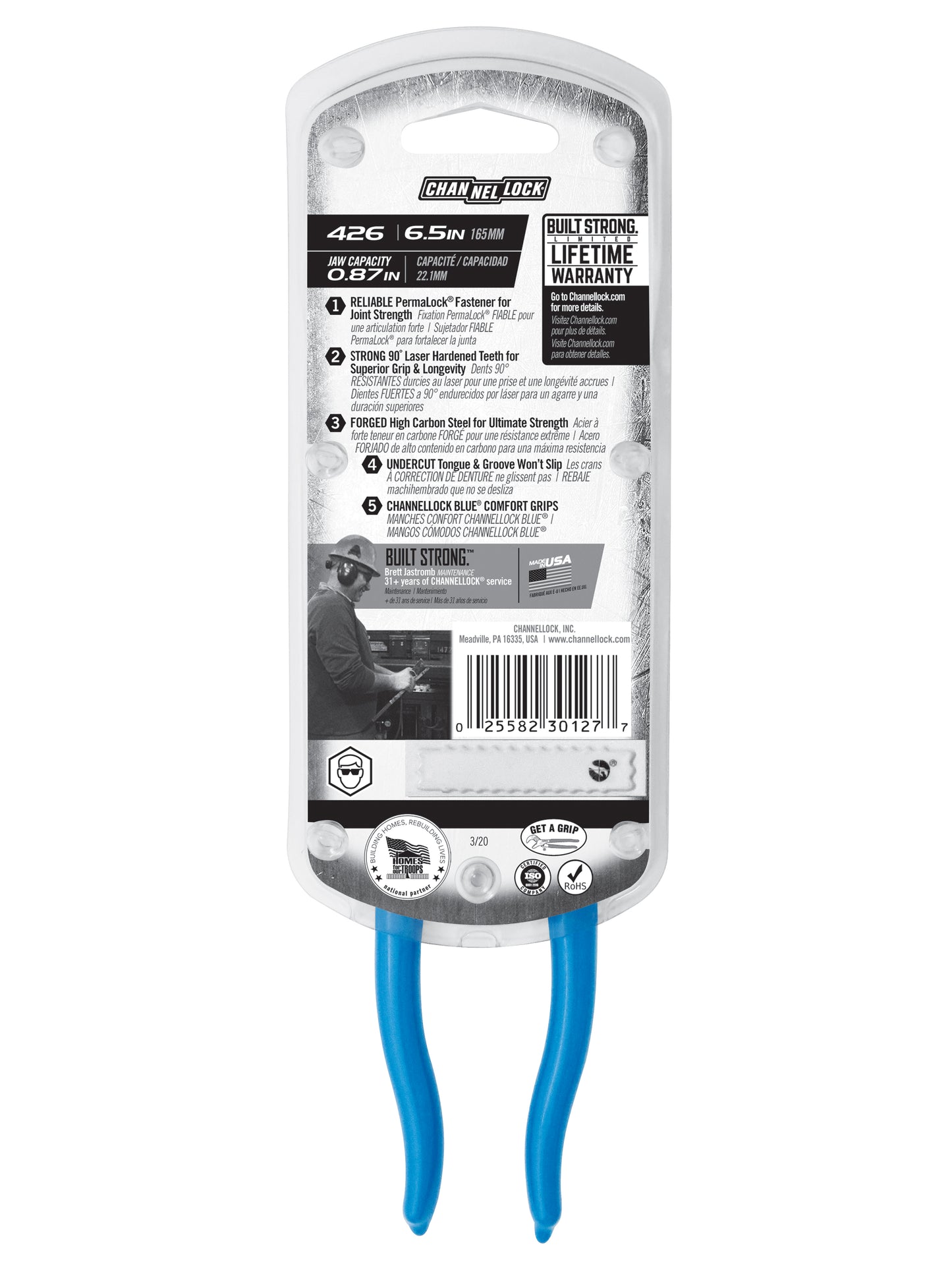 6.5-inch Straight Jaw Tongue & Groove Pliers (426)