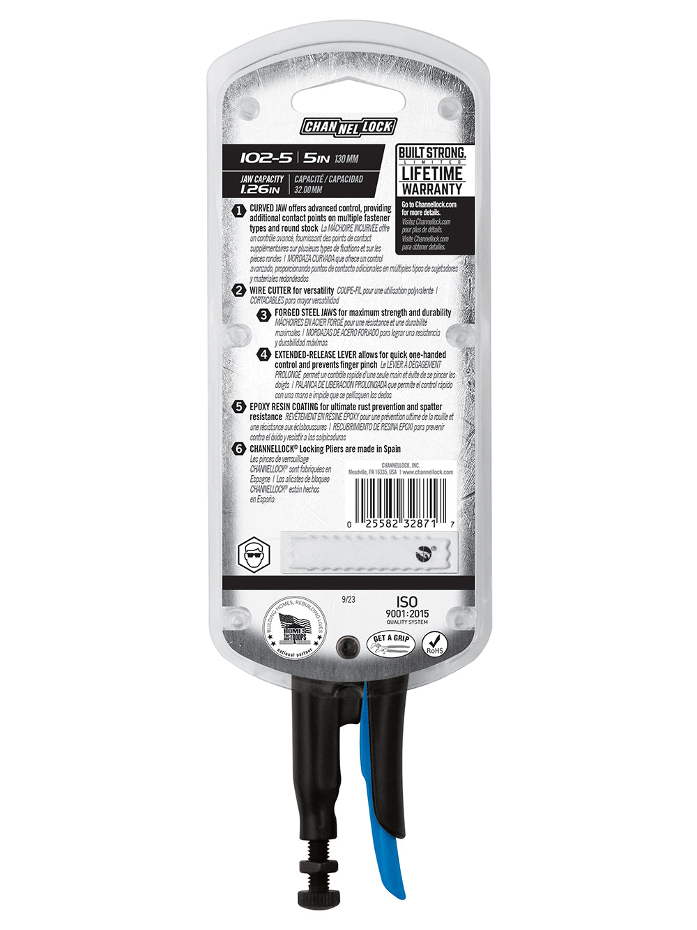 5-inch Curved Jaw Locking Pliers w/ Cutter (102-5)