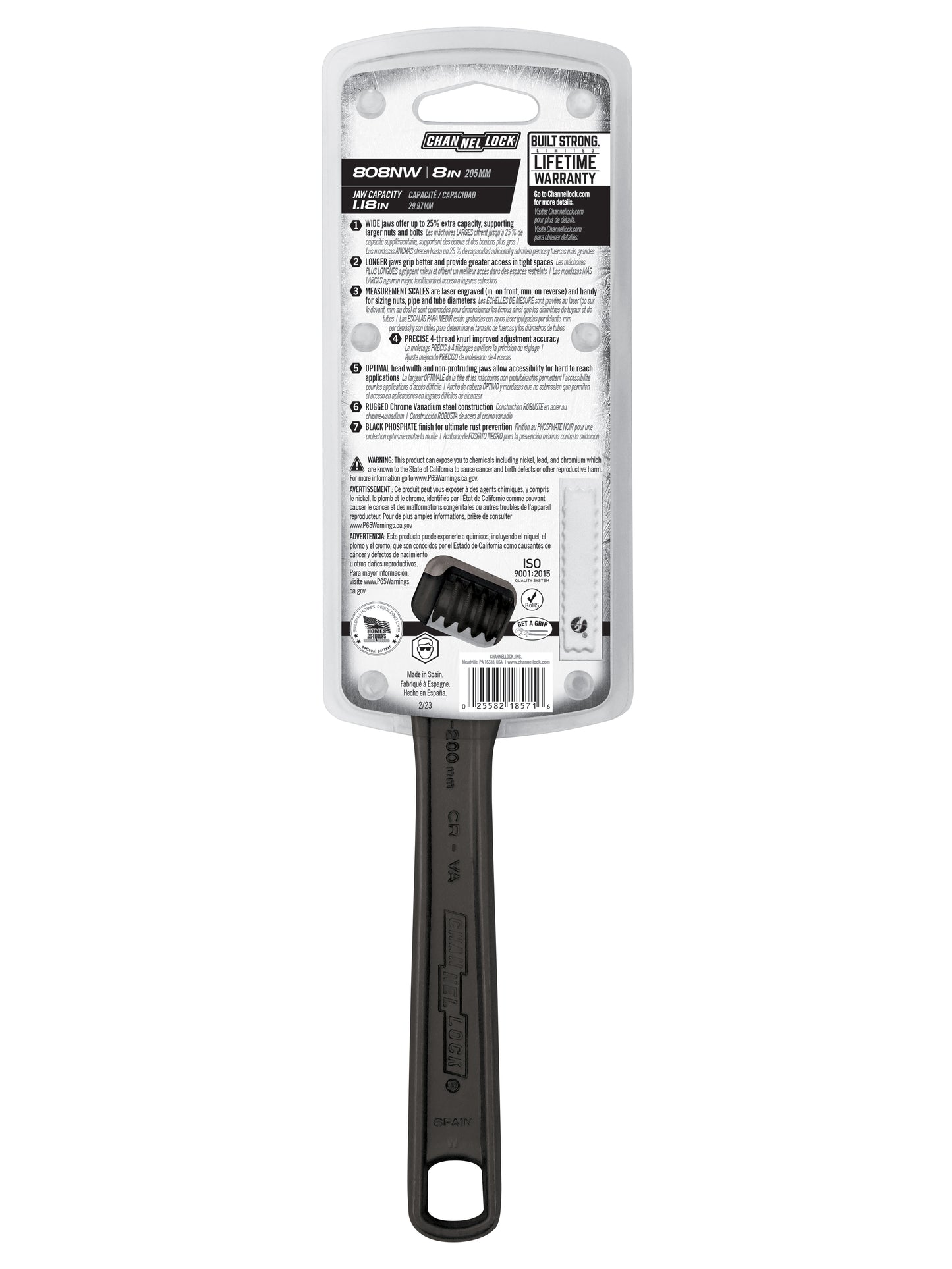 8-inch Adjustable Wrench (808NW)