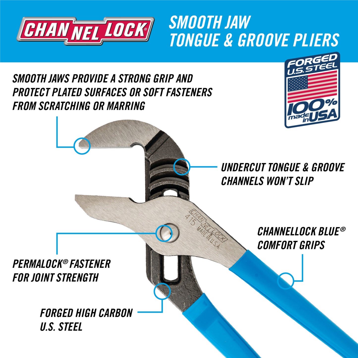 10-inch Smooth Jaw Tongue & Groove Pliers (415)