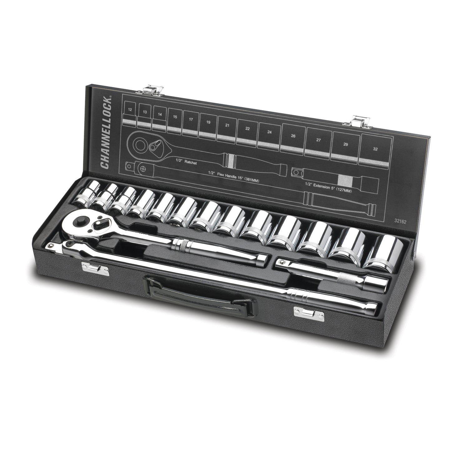 16pc 1/2" Metric Drive Socket Set (32162)