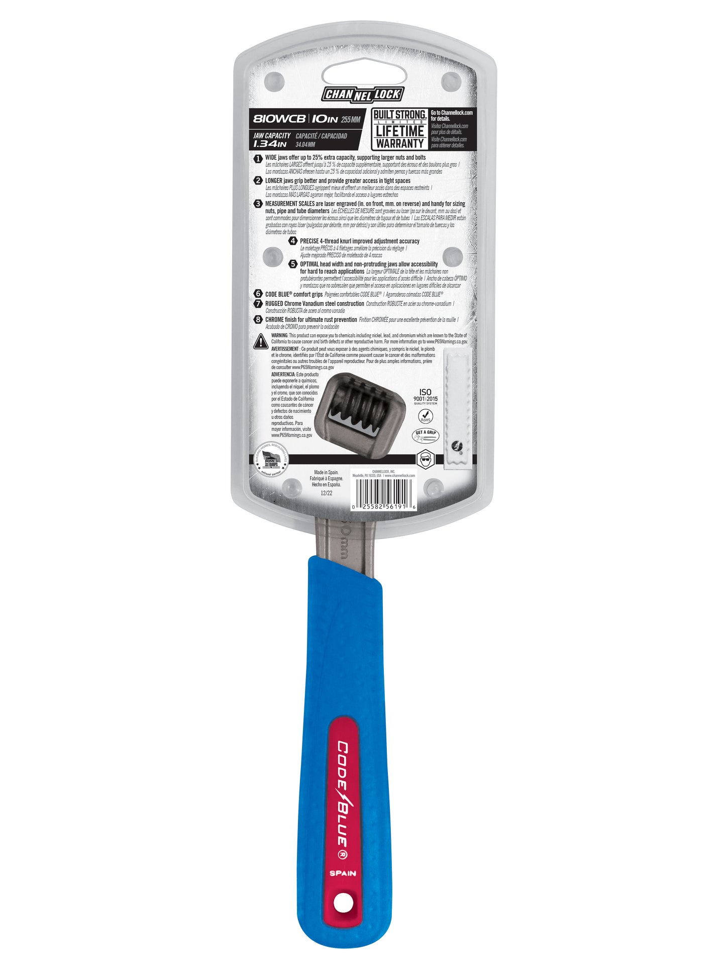 10-inch CODE BLUE® Adjustable Wrench (810WCB)