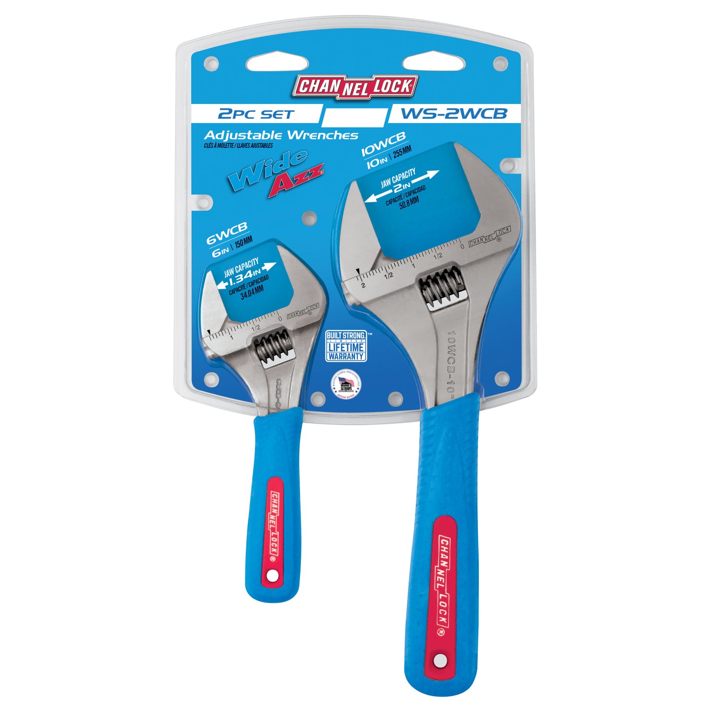2pc CODE BLUE® WideAzz® Adjustable Wrench Set (WS-2WCB)