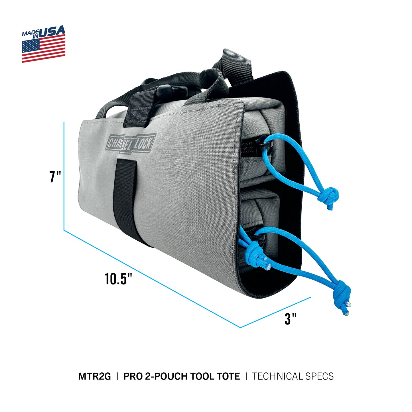 MTR2G CHANNELLOCK® PRO 2-Pouch Modular Tool Roll System with LASERLOCK Fabric™ and 6/12™ Compatible