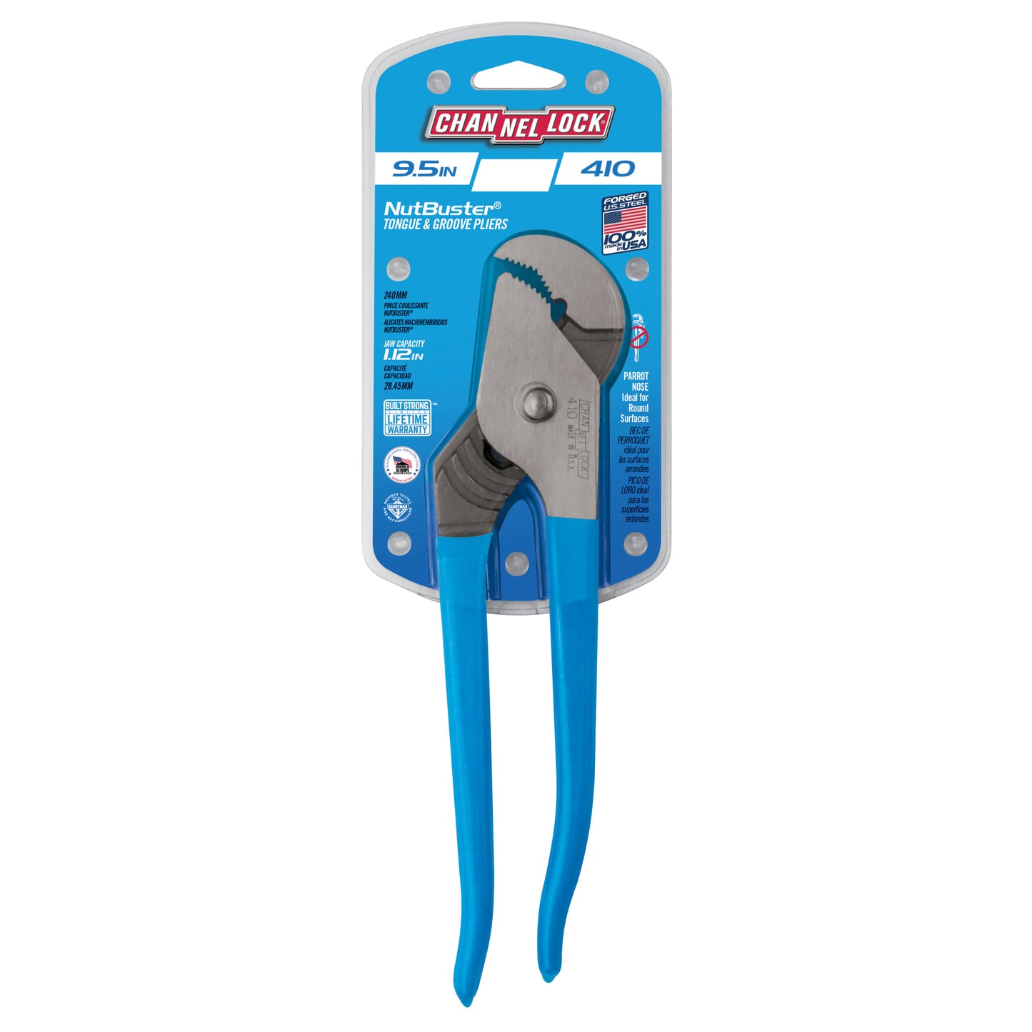 9.5-inch NUTBUSTER® Parrot Nose Tongue & Groove Pliers (410)