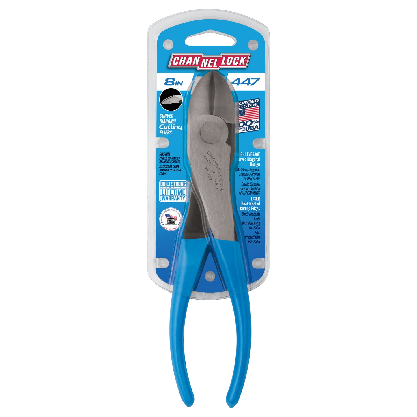 8-inch High Leverage Curved Diagonal Cutting Pliers (447)