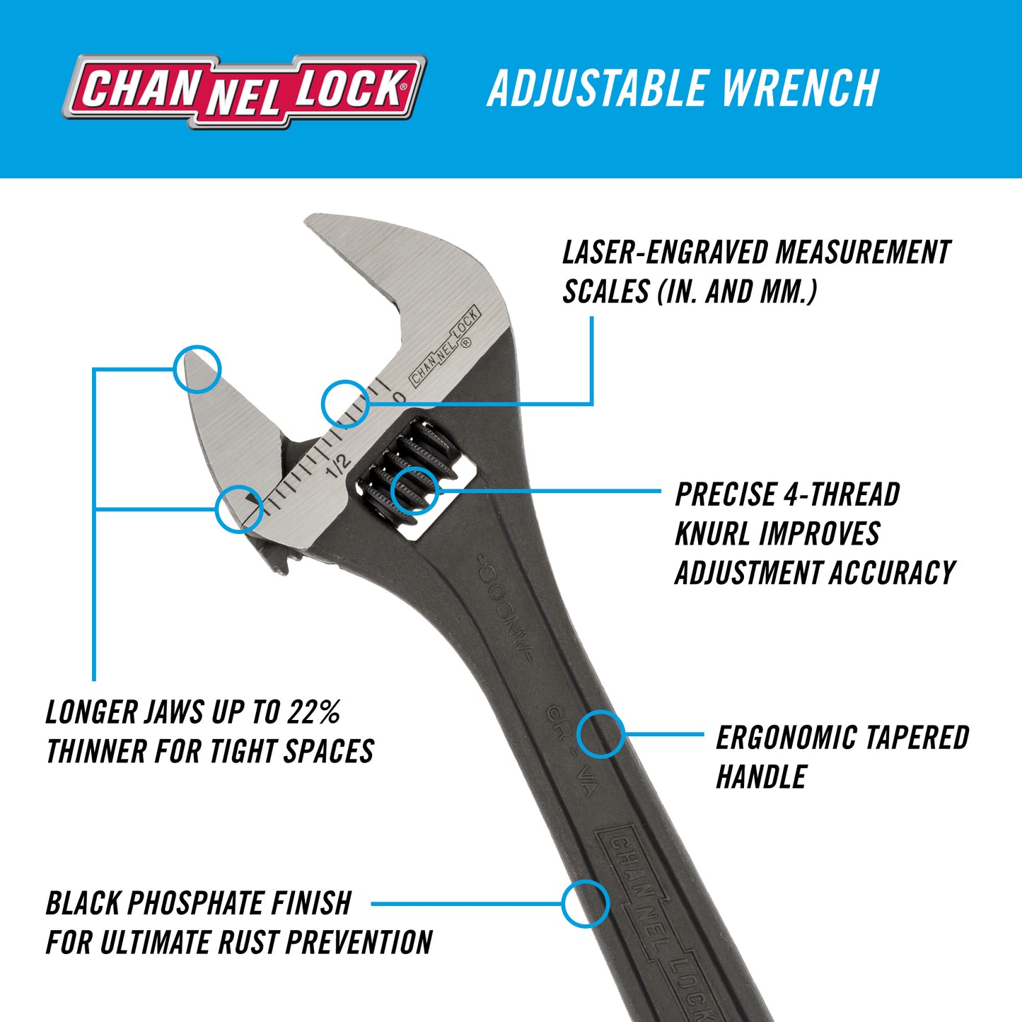 15-inch Adjustable Wrench (815N)