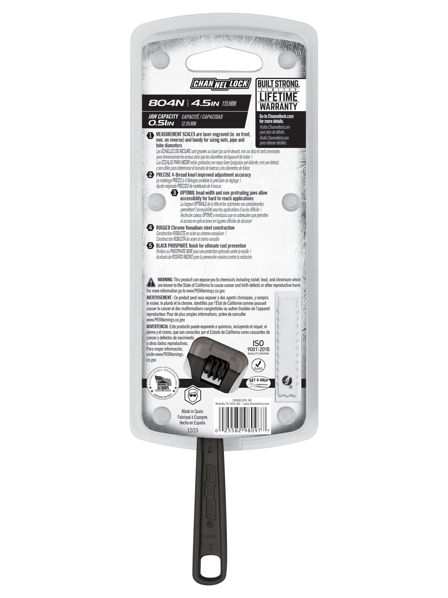 4-inch Adjustable Wrench (804N)