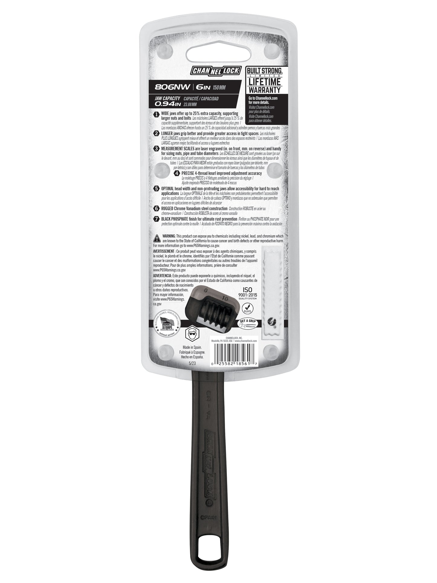 6-inch Adjustable Wrench (806NW)