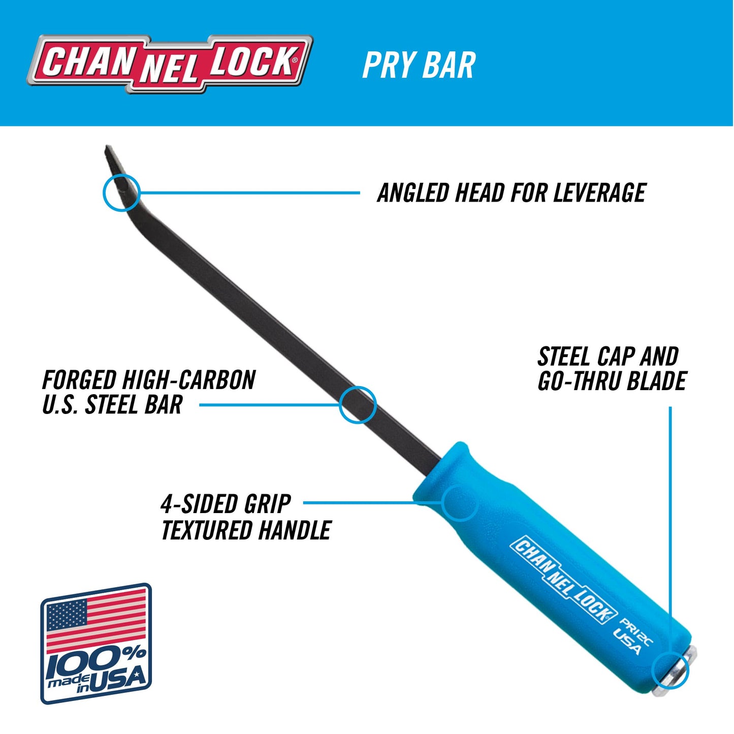 5/8 x 12-inch Professional Pry Bar, 17-inch Overall Length (PR17CECP)