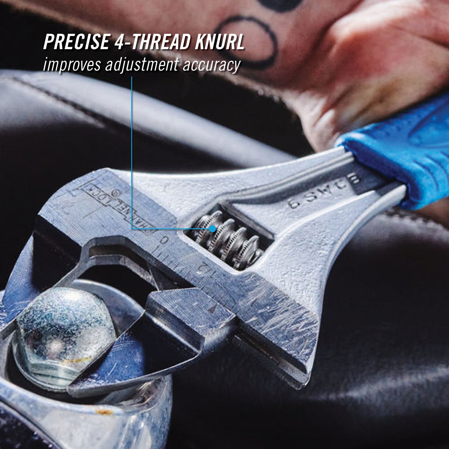 6-inch CODE BLUE® WideAzz® Slim Jaw Adjustable Wrench (6SWCB)