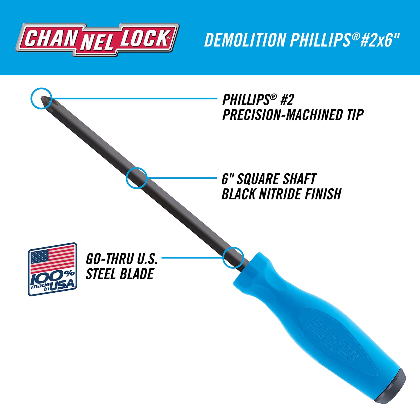 #2 x 6-inch PHILLIPS Demolition Screwdriver (DP206H)