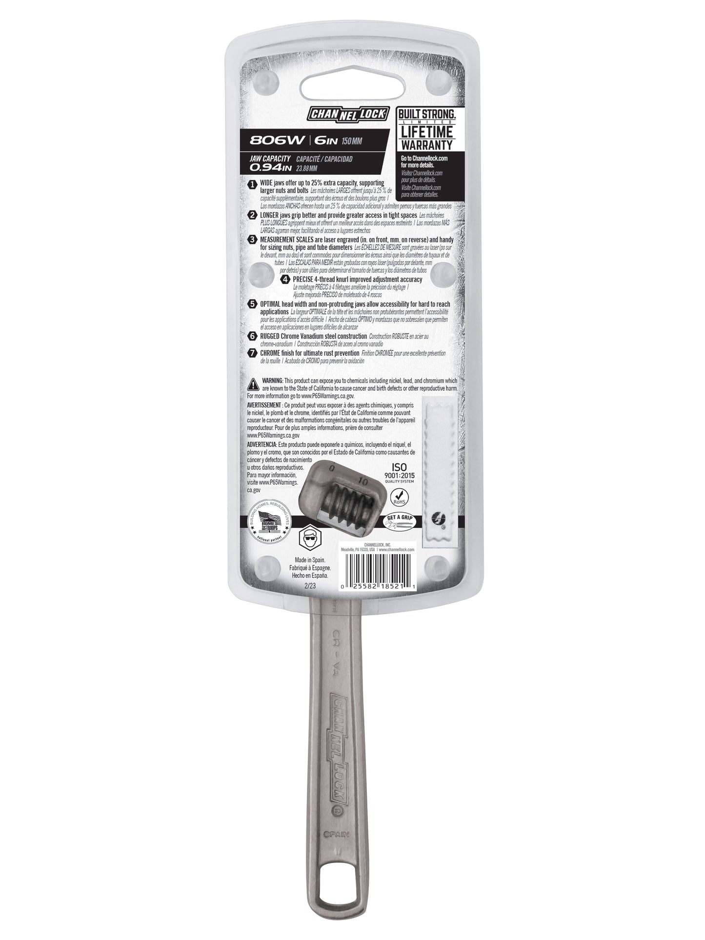 6-inch Adjustable Wrench (806W)