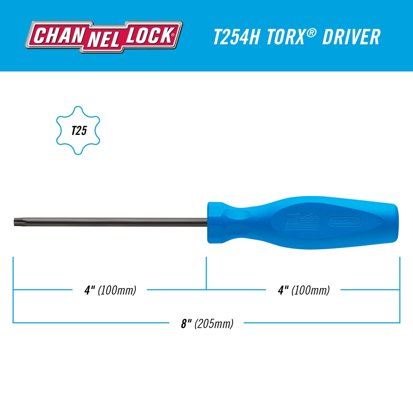 TORX T25 X 4-inch Professional Screwdriver (T254H)