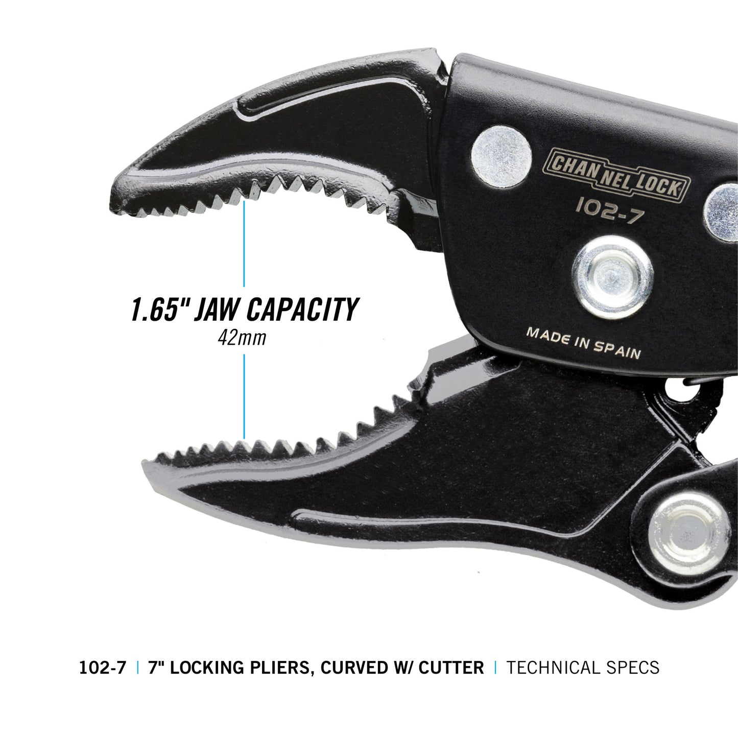 7-inch Curved Jaw Locking Pliers w/ Cutter (102-7)
