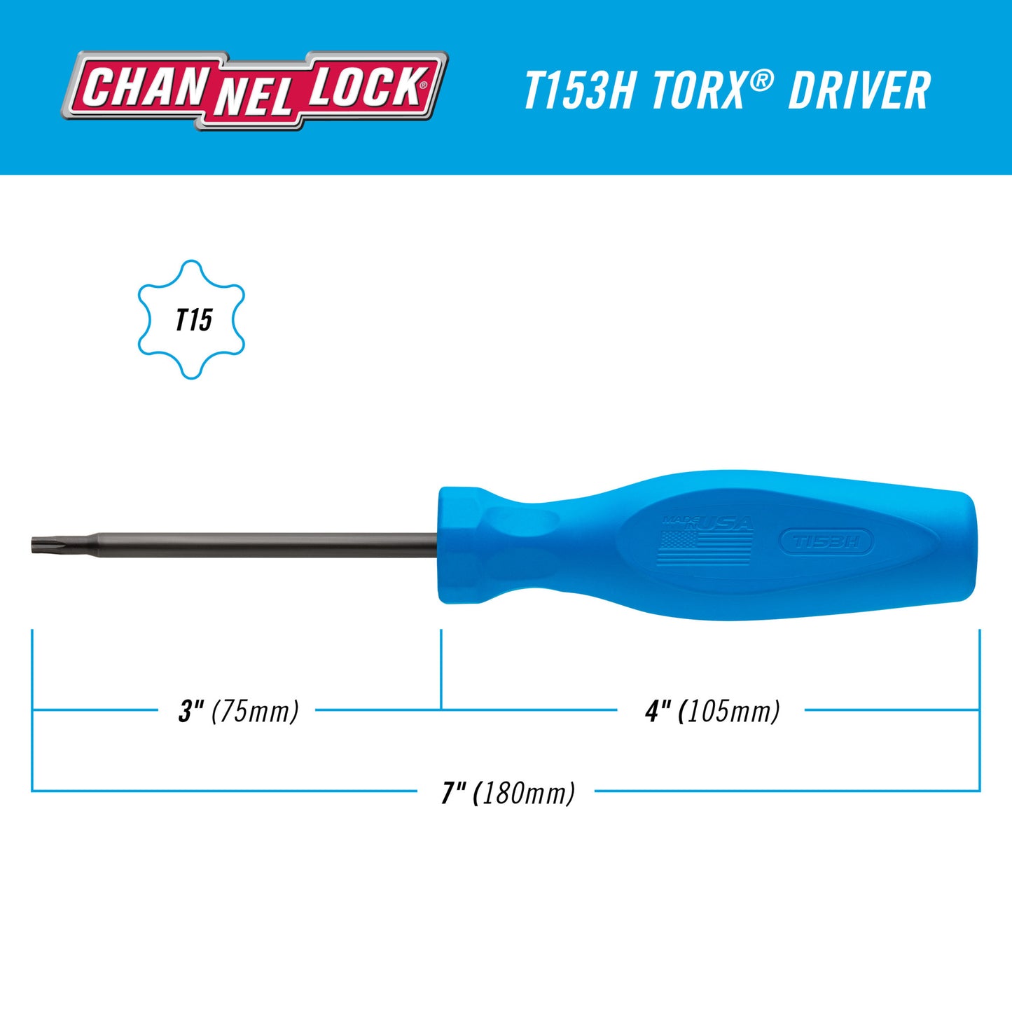 TORX T15 X 3-inch Professional Screwdriver (T153H)