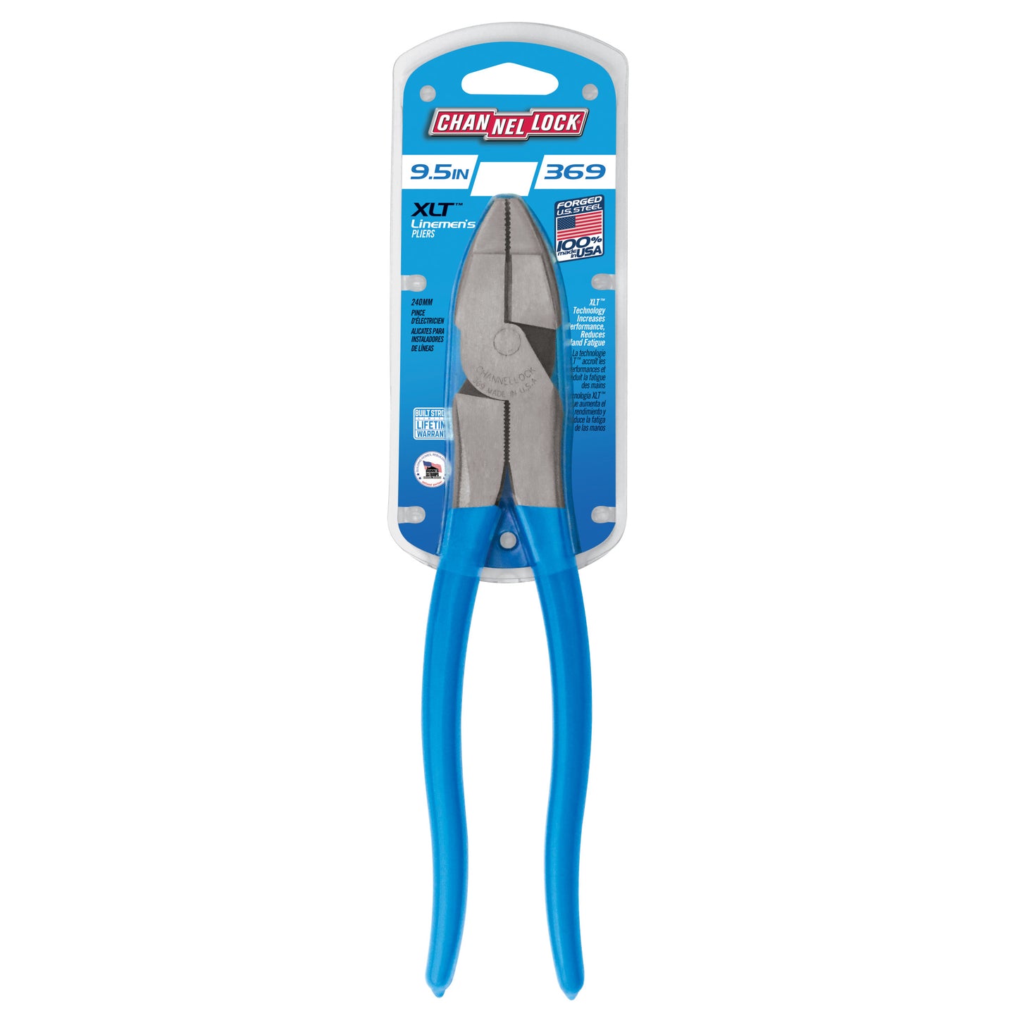 9.5-inch XLT Round Nose Linemen's Pliers (369)