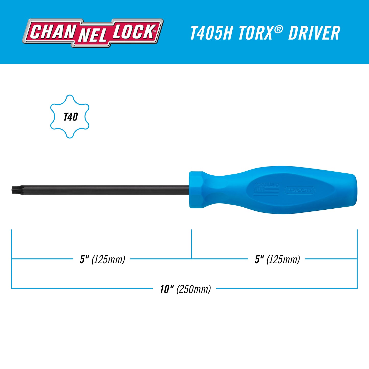 T405H TORX T40 x 5-inch Professional Screwdriver