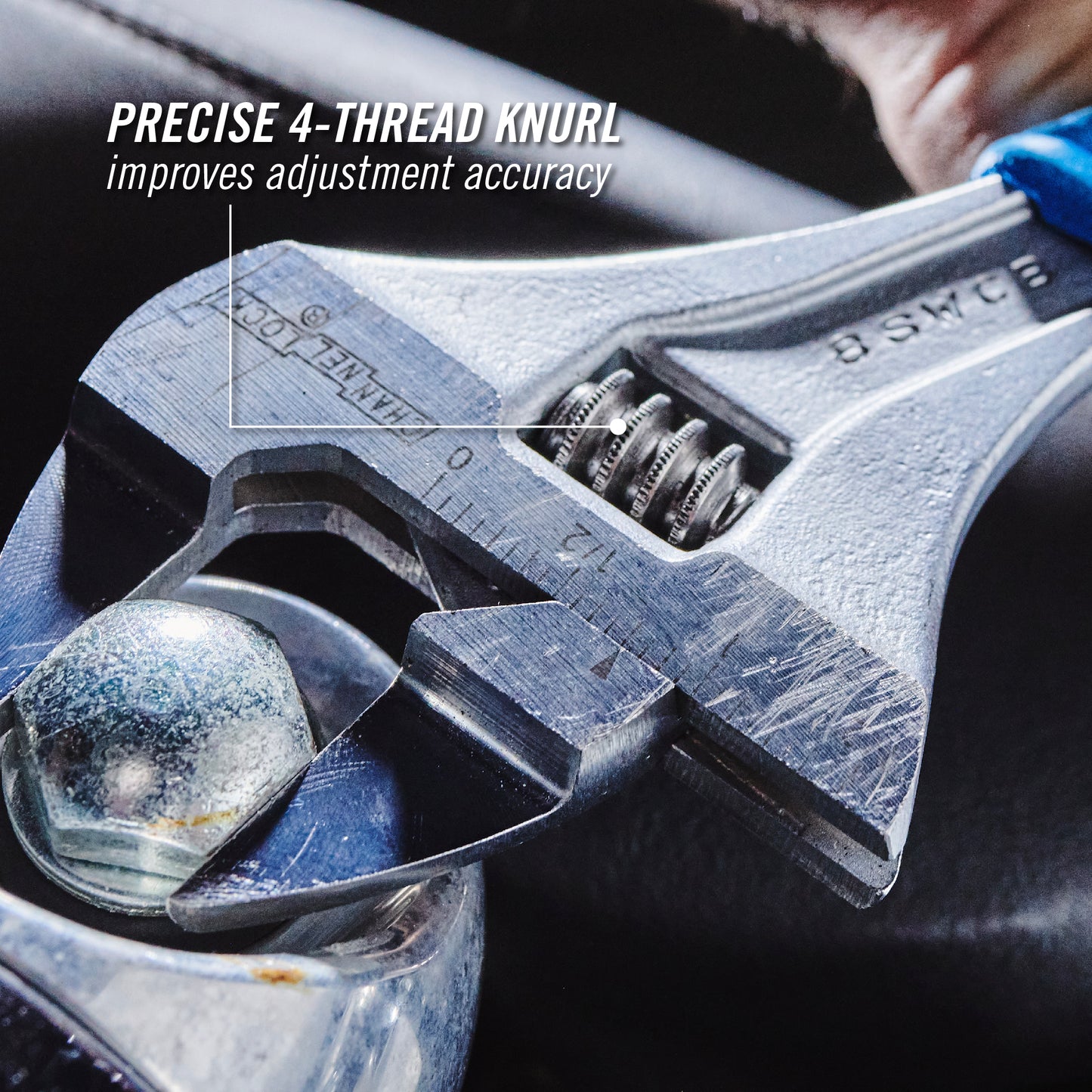 8-inch CODE BLUE® WideAzz® Slim Jaw Adjustable Wrench (8SWCB)