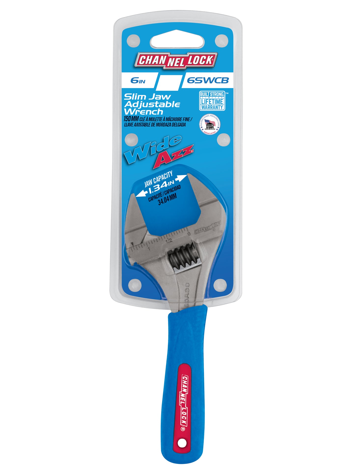 6-inch CODE BLUE® WideAzz® Slim Jaw Adjustable Wrench (6SWCB)