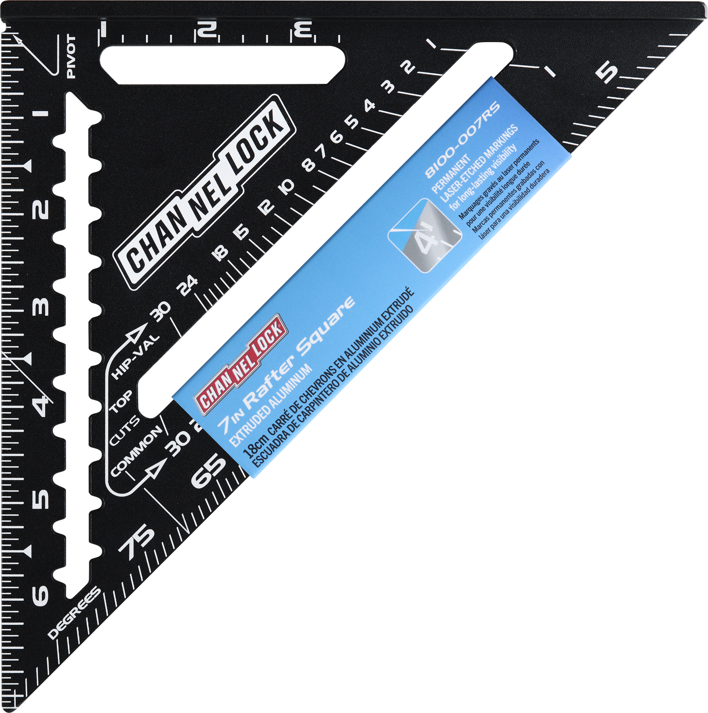 7-inch Laser-Etched Aluminum Extruded Rafter Square (8100-007RS)