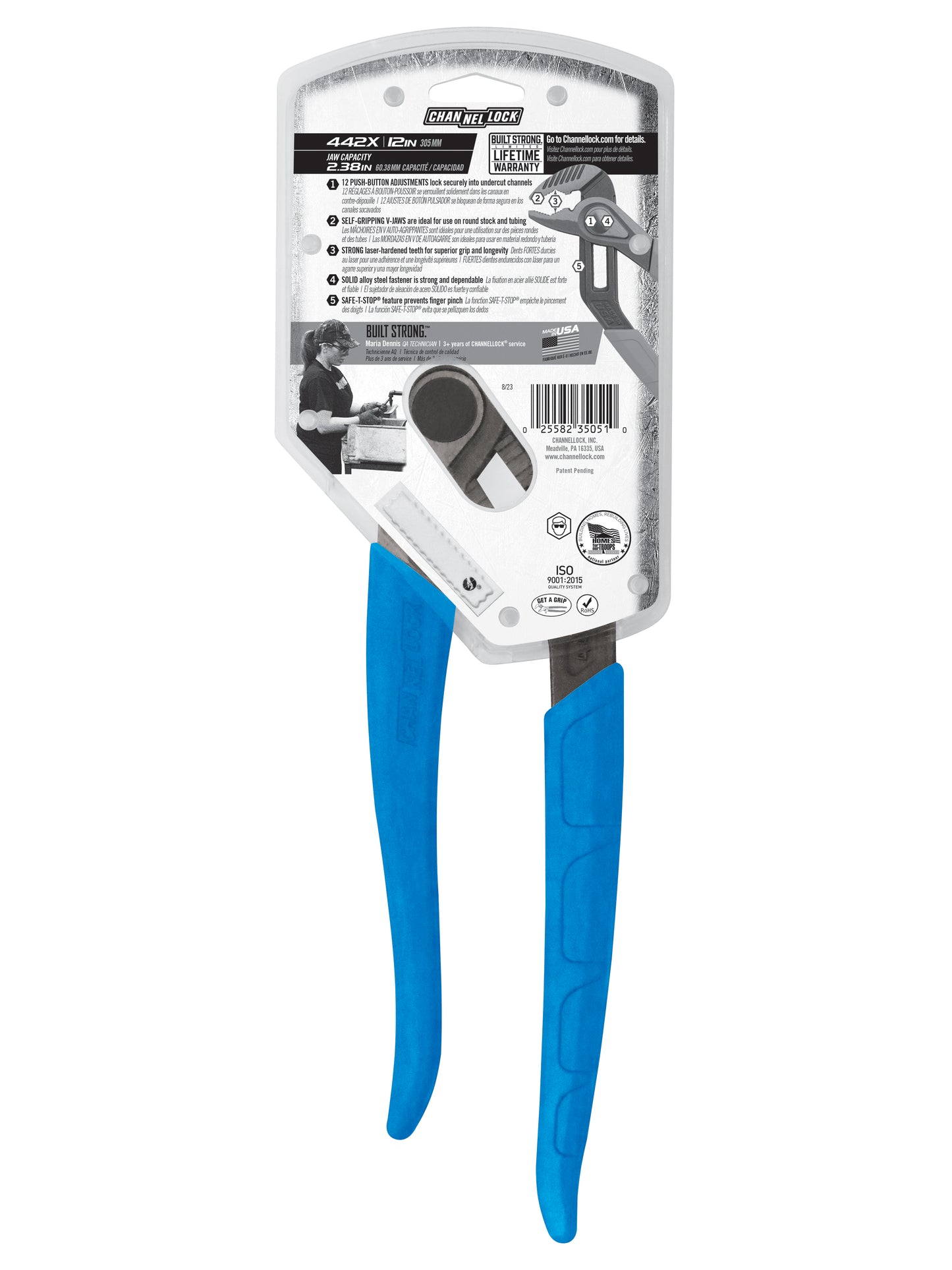 12-inch SPEEDGRIP V-Jaw Tongue & Groove Pliers (442X)
