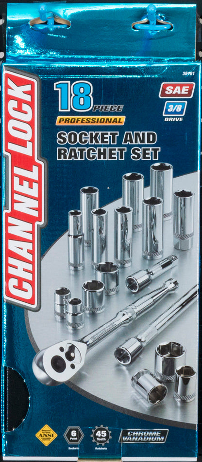 18pc 3/8" SAE Drive Socket Set (38181)