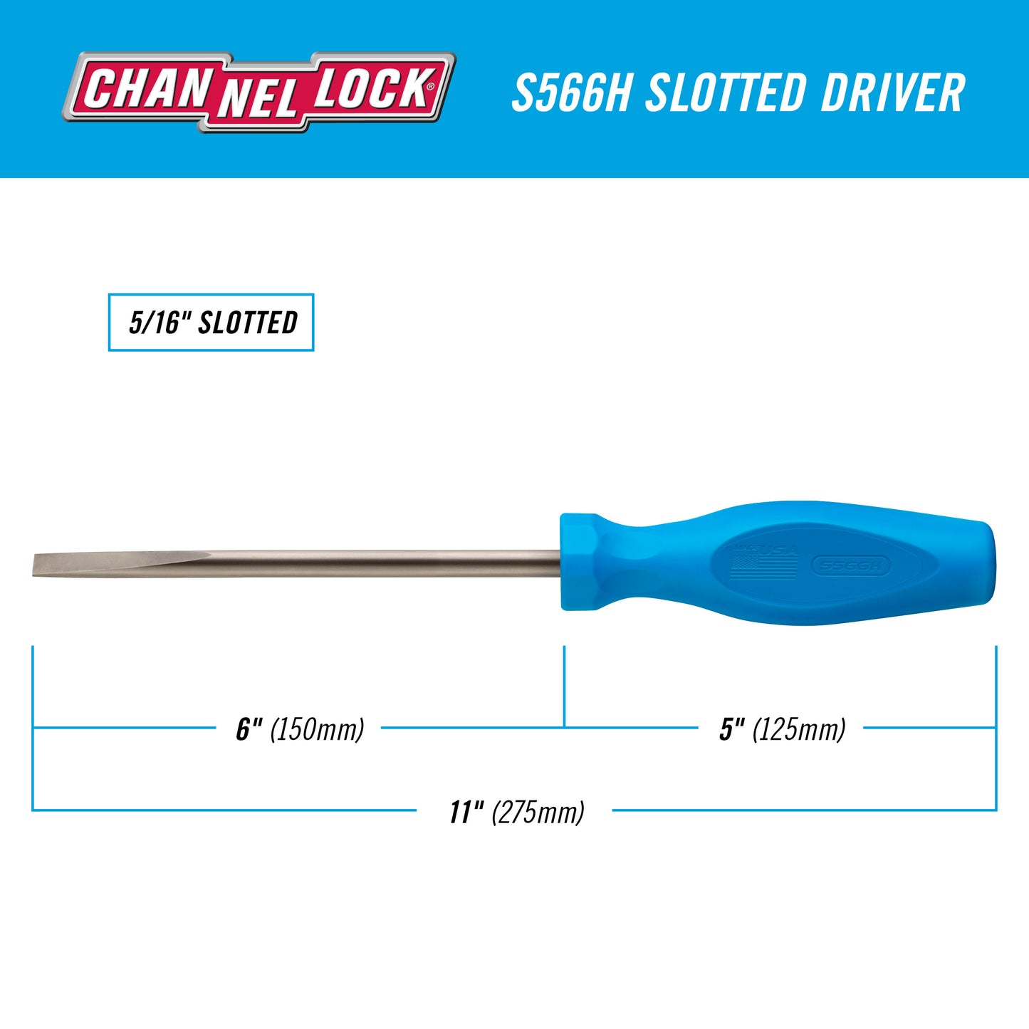 Slotted 5/16 x 6-inch Professional Screwdriver (S566H)