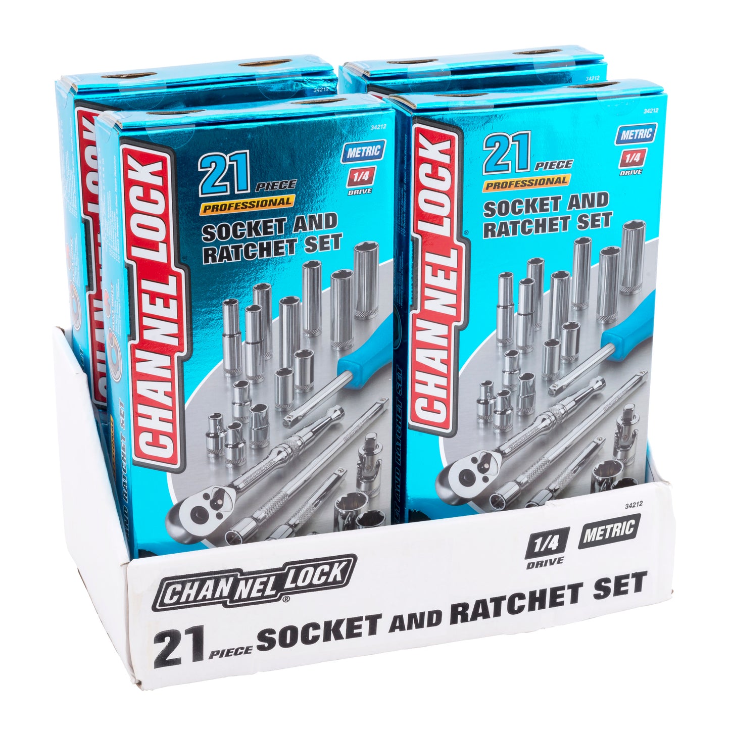 21pc 1/4" Metric Drive Socket Set (34212)